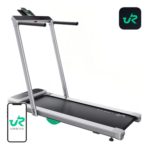 UREVO FoldiMix 5 Pro - Tapis de course pliable double moteur 3 ch, argent