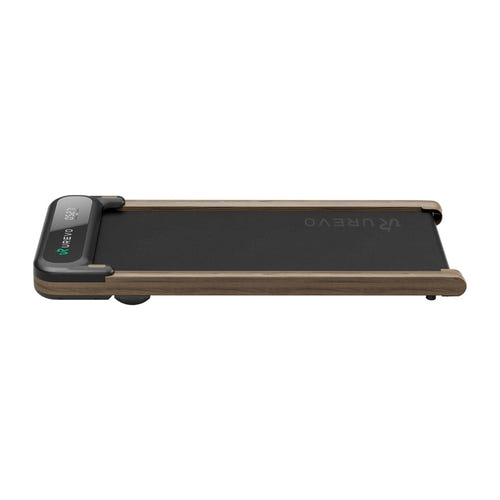 UREVO Spacewalk E4W - Tapis de course plat à finition effet bois, 12 cm, noir : épaisseur 12 cm