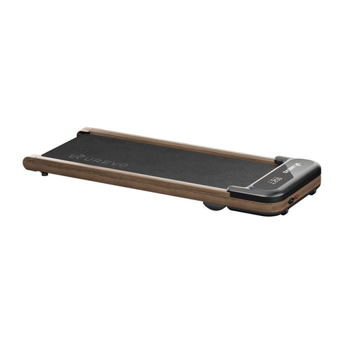 UREVO Spacewalk E4W - Tapis de course plat à finition effet bois, 12 cm, noir : panneau LED
