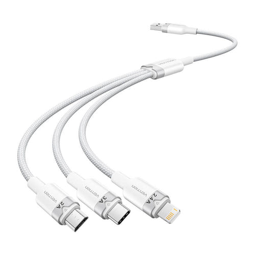 Vention CTPWG - câble de charge 3-en-1 3A, 1,5 m blanc : 3en1 Vention ctpwg 3 A blanc