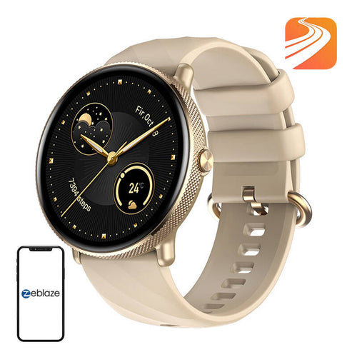 Zeblaze GTR 3 Pro - Montre connectée AMOLED 1,43 pouce dorée : cadran