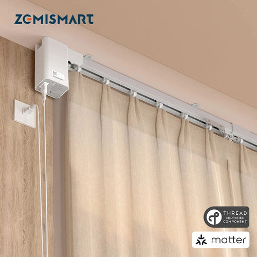 Zemismart MT03 - moteur de rideau Matter over Thread avec rail raccordable de 6 m - visuel 1