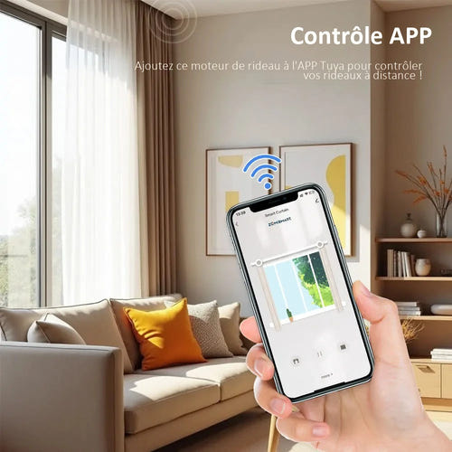 Zemismart ZM87 - Rail de rideau électrique Wi-Fi, 4,1 m, applications Tuya et Smart Life : WiFi 4,1 m galerie 2