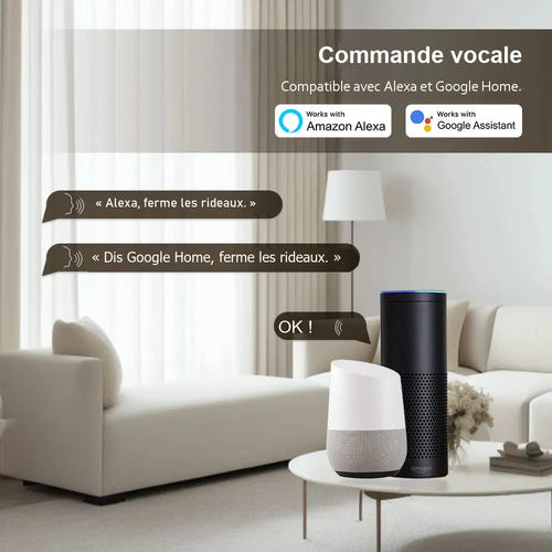 Zemismart ZM87E - moteur de rideau Wi-Fi sans hub, rail électrique sur mesure, Alexa et Google Home : WiFi zemismart zm87e 3
