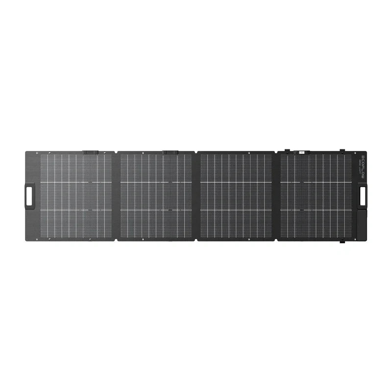 Panneau solaire portable pliable EcoFlow 220 W déployé sur sa béquille inclinable