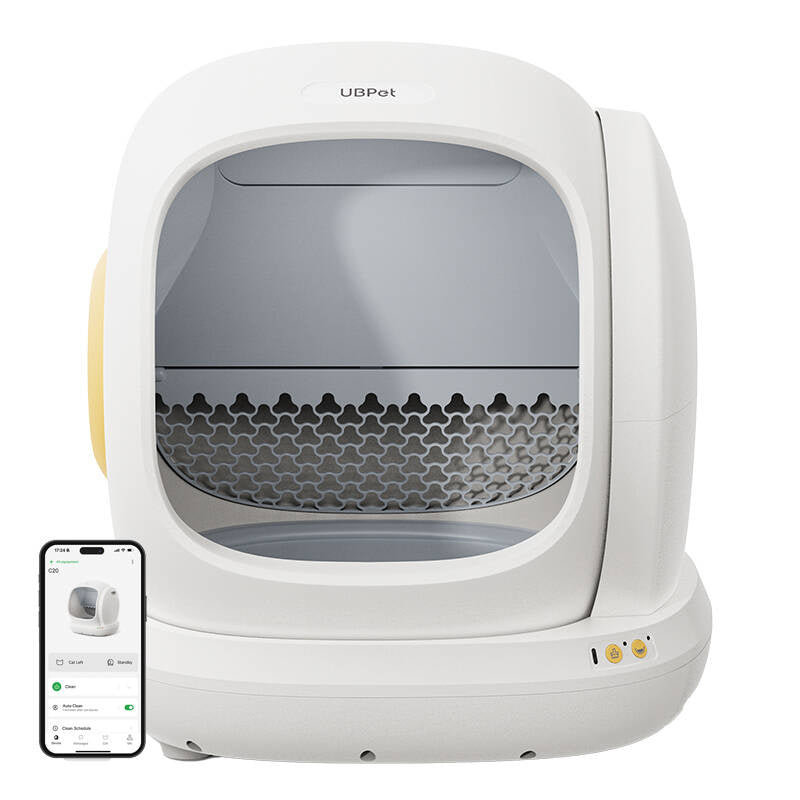 Litière autonettoyante UBPet C20 : tambour 75 litres, 9 capteurs et application de suivi