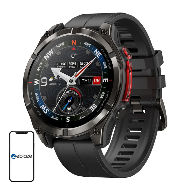 Montre connectée Zeblaze Stratos 4 Pro noire à écran AMOLED et GPS
