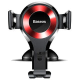 Baseus Osculum - Support smartphone gravitationnel pour voiture (noir et rouge) : bras de maintien et base triangulaire