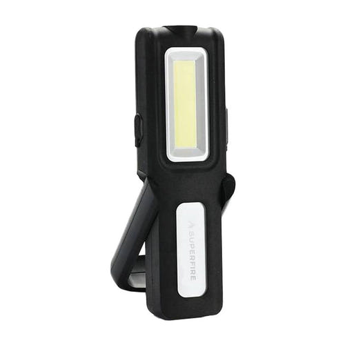 Superfire G12 - Lampe d'atelier 566 lm avec écran et aimants : bandeau COB latéral allumé