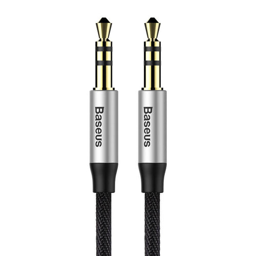 Baseus Yiven M30 - Câble audio jack 3,5 mm mâle-mâle, 1,5 m (noir et argent) : câble audio Baseus Yiven M30 noir et argent