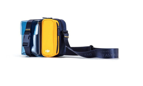 DJI Mavic Mini - Sacoche de transport (bleu et jaune) : sacoche DJI bleu et jaune fermée