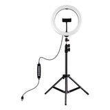 Puluz PKT3044 - Anneau lumineux RGBW 26 cm avec trépied 1,1 m : support pour téléphone au centre de l'anneau