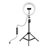 Puluz PKT3044 - Anneau lumineux RGBW 26 cm avec trépied 1,1 m : support pour téléphone au centre de l'anneau