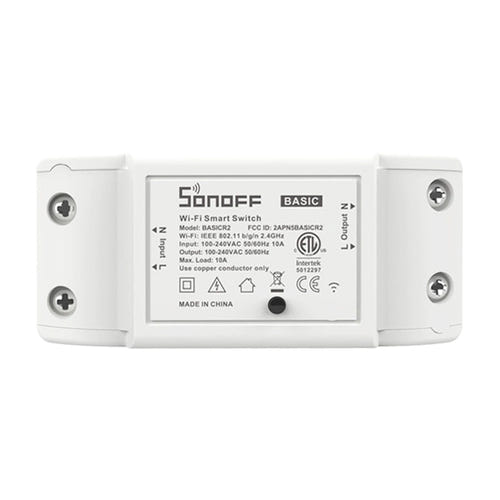 Sonoff Basic R2 - Module interrupteur Wi-Fi 10 A pour eWeLink : bornier de raccordement du module