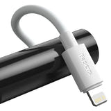 Baseus Simple Wisdom - Lot de 2 câbles USB-C vers Lightning 20 W 1,5 m (blanc) : connecteur Lightning surmoulé du câble