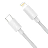 Baseus Simple Wisdom - Lot de 2 câbles USB-C vers Lightning 20 W 1,5 m (blanc) : sangle velcro de maintien fournie