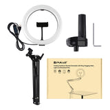 Puluz PKT3090B - Anneau lumineux LED 26 cm avec bras de bureau : pince pour smartphone au centre de l'anneau