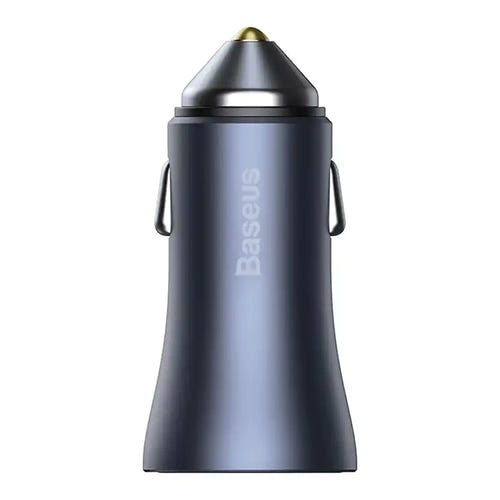 Baseus Golden Contactor Pro - Chargeur voiture 40 W USB-A et USB-C (gris) : ports USB-A et USB-C du chargeur