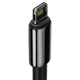 Baseus Tungsten Gold - Câble USB-A vers Lightning 2,4 A 1 m (noir) : sangle velcro de rangement fournie