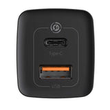 Baseus GaN2 Lite - Chargeur secteur 65 W USB-A et USB-C (noir) : boîtier compact du chargeur au nitrure de gallium