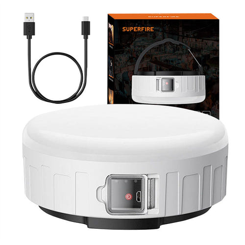 Superfire T25 - Lampe de camping 400 lm rechargeable USB : lampe de camping Superfire T25, vue d'ensemble