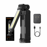 Superfire G16-S - Lampe d'atelier 800 lm USB-C aimantée (noire) : lampe d'atelier Superfire G16-S noire, vue d'ensemble