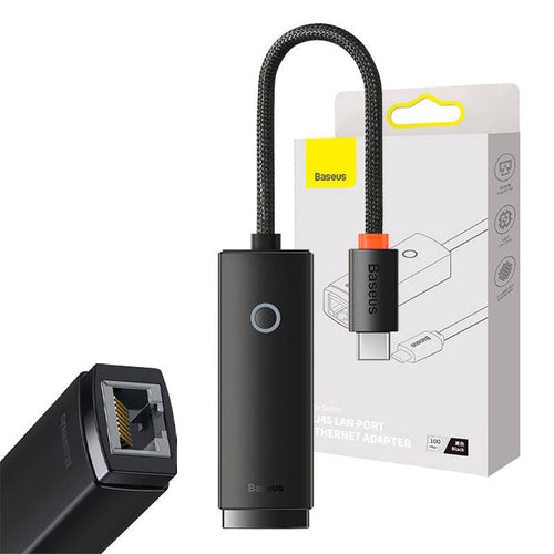 Baseus Lite Series - Adaptateur USB-C vers RJ45 100 Mbit/s (noir) : adaptateur Baseus USB-C vers RJ45 noir