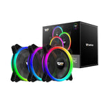 Darkflash DR12 Pro - Kit de 3 ventilateurs PC 120 mm ARGB avec télécommande (noir) : kit de trois ventilateurs Darkflash DR12 Pro noirs
