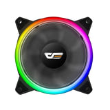 Darkflash DR12 Pro - Kit de 3 ventilateurs PC 120 mm ARGB avec télécommande (noir) : double anneau ARGB allumé