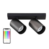 Yeelight YLDDL-0084-B - Spot de plafond connecté 2 ampoules 700 lm (noir) : spot de plafond Yeelight noir à deux têtes