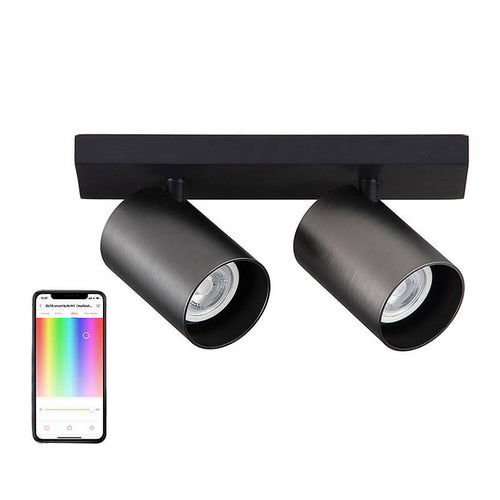 Yeelight YLDDL-0084-B - Spot de plafond connecté 2 ampoules 700 lm (noir) : spot de plafond Yeelight noir à deux têtes