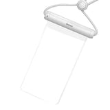 Baseus Cylinder - Pochette étanche IPX8 pour smartphone jusqu'à 7,2 pouces (blanche) : cordon en coton fourni