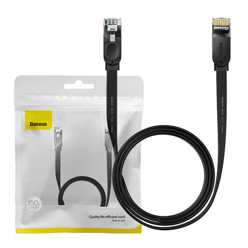 Baseus - Câble Ethernet RJ45 1 Gbit/s de 1,5 m (noir) : câble Ethernet Baseus noir enroulé