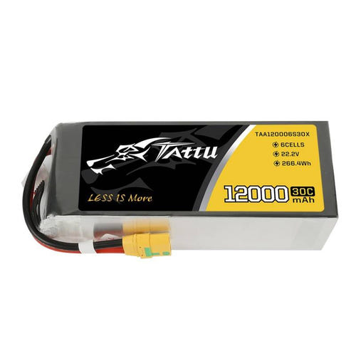 Tattu TAA120006S30X - Batterie LiPo 6S 12000 mAh 22,2 V 30C (XT90) : batterie LiPo Tattu 12000 mAh 6S vue d'ensemble