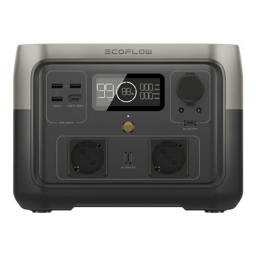 EcoFlow RIVER 2 Max - Station électrique portable 512 Wh, 500 W : station électrique EcoFlow RIVER 2 Max vue d'ensemble