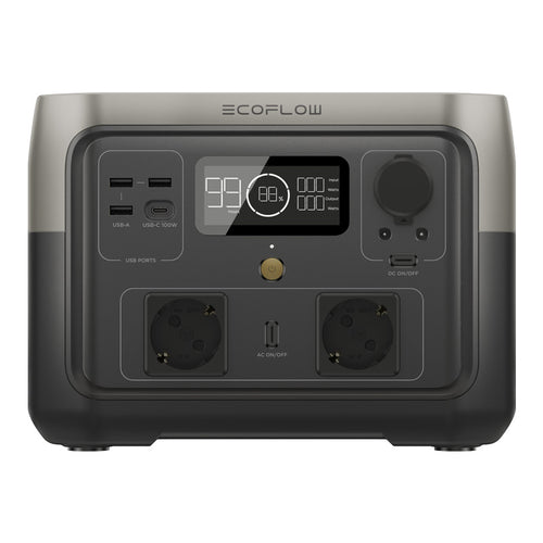 EcoFlow RIVER 2 Max - Station électrique portable 512 Wh, 500 W : station électrique EcoFlow RIVER 2 Max vue d'ensemble
