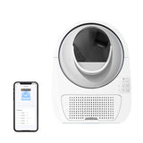 Catlink Pro-X Luxury - Litière autonettoyante connectée pour chat : chat entrant dans la litière Catlink Pro-X