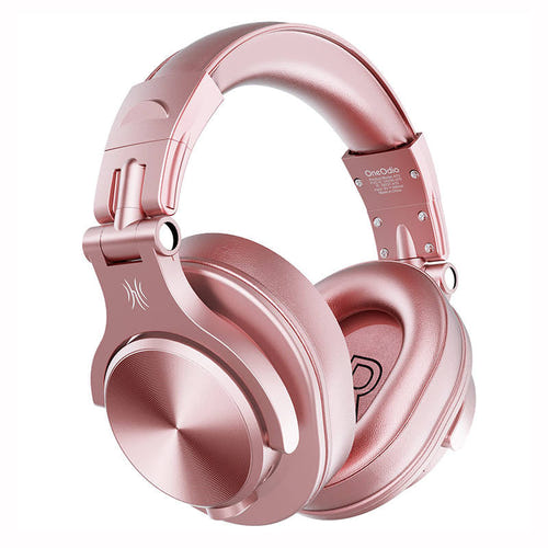 OneOdio Fusion A70 - Casque sans fil Bluetooth 5.2, 50 h (rose) : commandes sur la coque du casque