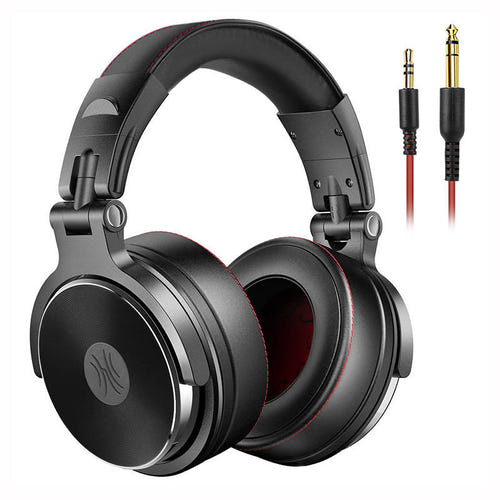 OneOdio Pro50 - Casque filaire double jack 50 mm (noir) : coussinets souples et arceau réglable