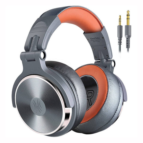 OneOdio Pro50 - Casque filaire double jack 50 mm (gris) : coussinets souples du Pro50