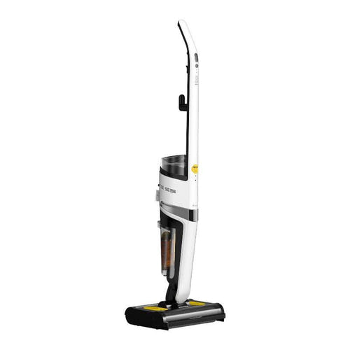 Deerma DEM-VX20W - Aspirateur balai laveur 420 W à double brosse : aspirateur balai laveur Deerma DEM-VX20W debout sur sa base