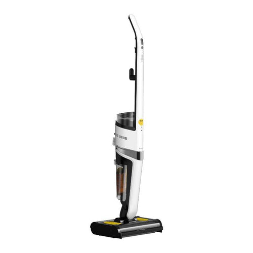 Deerma DEM-VX20W - Aspirateur balai laveur 420 W à double brosse : aspirateur balai laveur Deerma DEM-VX20W debout sur sa base