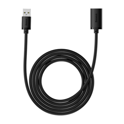 Baseus AirJoy - Rallonge USB 3.0 mâle-femelle 2 m (noir) : connecteurs USB mâle et femelle de la rallonge