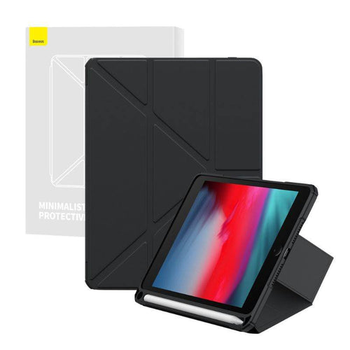 Baseus Minimalist - Étui de protection pour iPad mini 4 et 5 (noir) : étui Baseus Minimalist noir fermé sur un iPad mini