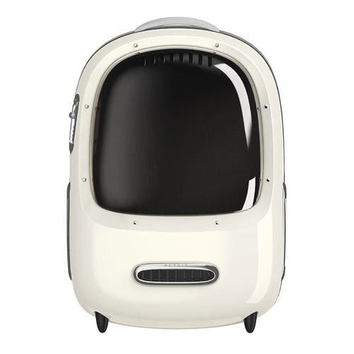 Petkit Breezy 2 - Sac à dos de transport ventilé pour chat et petit chien (blanc crème) : sac à dos Petkit Breezy 2 blanc crème vu de face