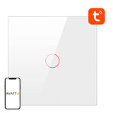 AVATTO TS02-EU-W1 - Interrupteur connecté Wi-Fi 1 bouton Tuya (blanc) : interrupteur connecté AVATTO TS02-EU-W1 blanc vu de face