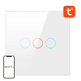 AVATTO TS02-EU-W3 - Interrupteur connecté Wi-Fi 3 boutons Tuya (blanc) : interrupteur connecté AVATTO TS02-EU-W3 blanc à trois boutons