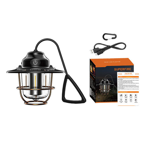 Superfire T57 - Lampe de camping rechargeable 7 modes : poignée et crochet de suspension
