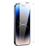 Baseus Corning - Verre trempé pour iPhone 14 Pro Max avec filtre anti-poussière : pose du verre sur l'écran