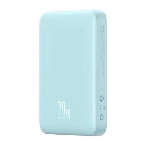 Baseus Magnetic Mini - Batterie externe magnétique 10 000 mAh 20 W (bleu) : batterie externe magnétique Baseus Magnetic Mini bleue